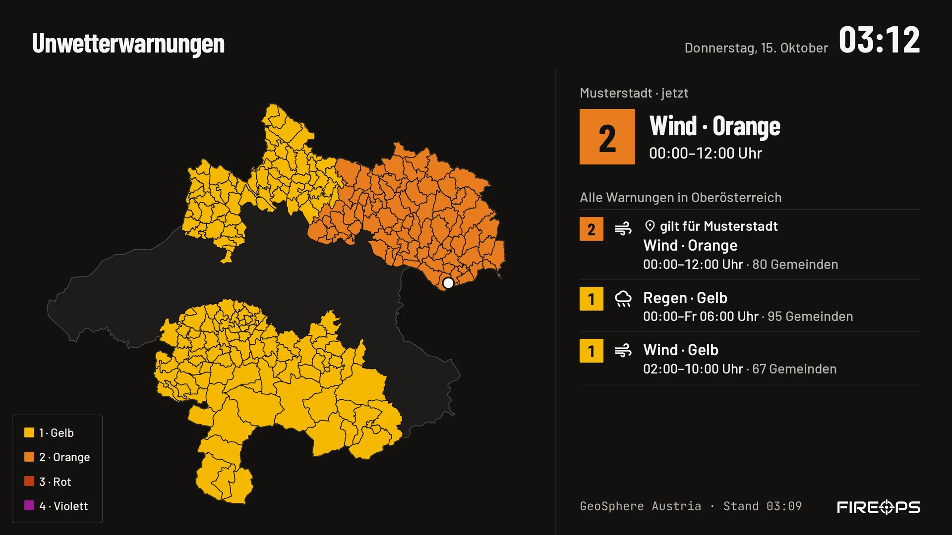 Edge-Display: Unwettergefahr